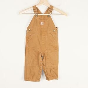 Carharrt Baby Boys Canvas Brown Bib Overalls Sz 18 Months